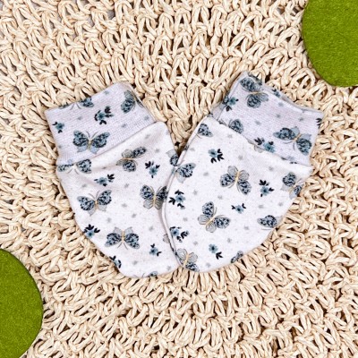 Kit Luva e Pantufas - Borboletas - Areia